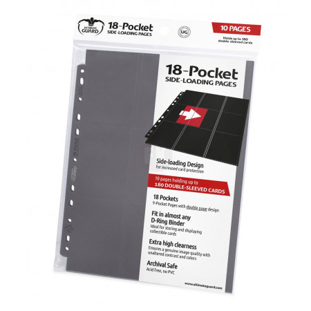 Ultimate Guard 18-Pocket Pages Side-Loading Grey (10)